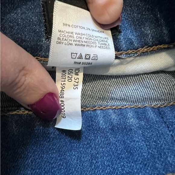 Express Distressed Blue Mid rise Flare Jeans - Picture 9 of 11